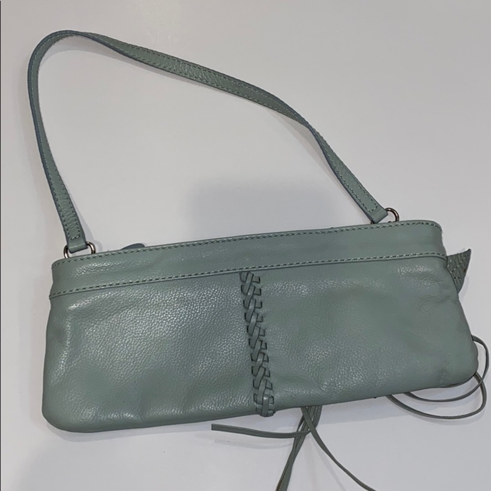 Mini purse teal color with cute flower detail - Picture 7 of 11